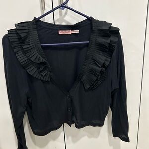 Juicy Couture Black Ruffled Blouse